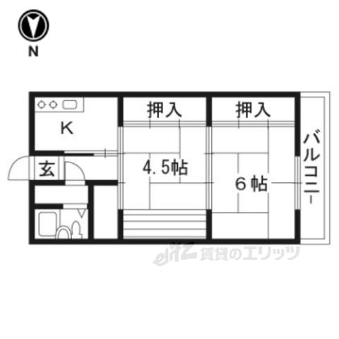 マンション杉(2DK/2階)の間取り写真