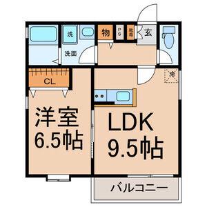 クラージュ吹上(1LDK/1階)の間取り写真