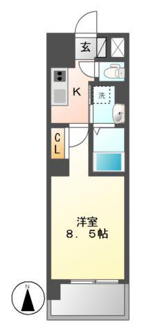 セレニティー大須(1K/10階)の間取り写真