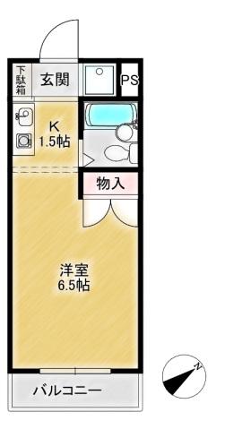 ライブヒルNAKAI(1K/3階)の間取り写真
