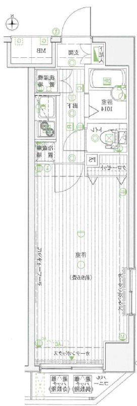 リヴシティ王子(1K/2階)の間取り写真