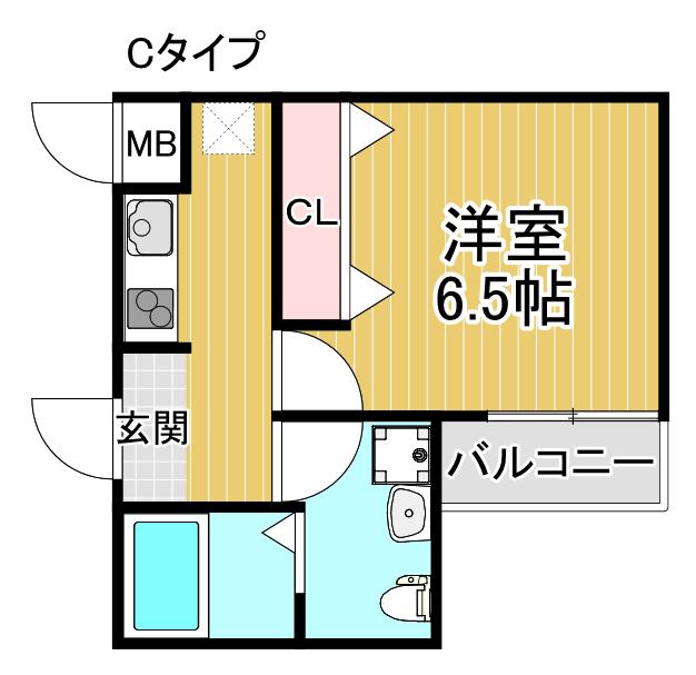 WING住之江(1K/1階)の間取り写真