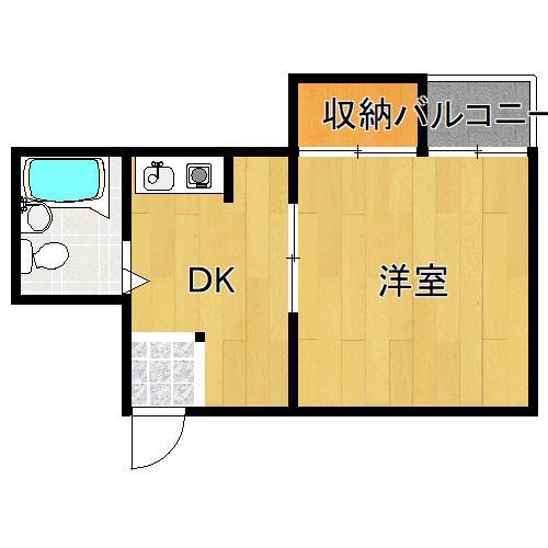 メゾンラベール(1DK/2階)の間取り写真