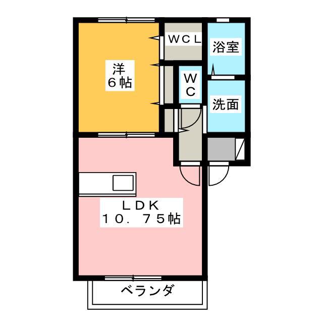 ラピスラズリー(1LDK/2階)の間取り写真
