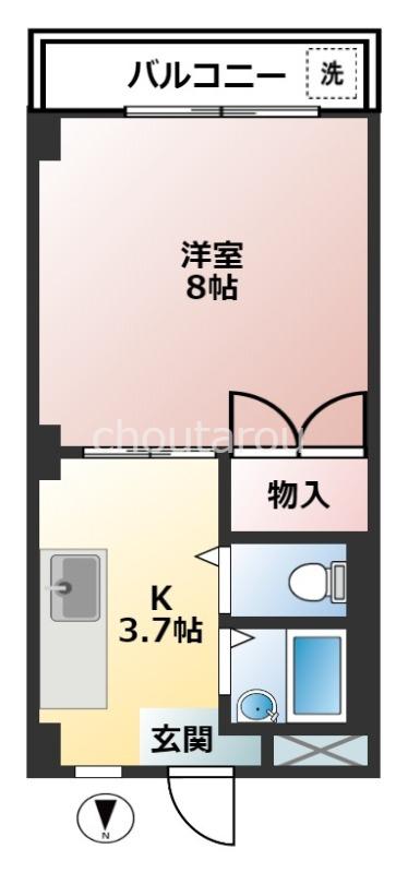 第1シティハイム(1K/1階)の間取り写真