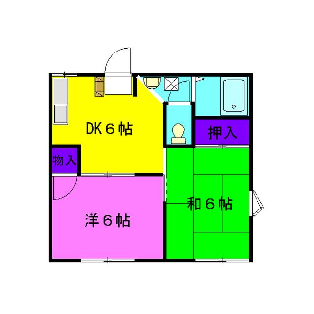 北鎌倉ロイヤルハウスII(2DK/1階)の間取り写真