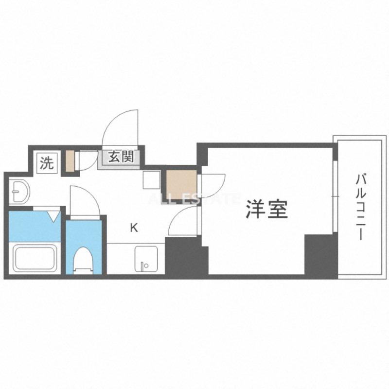 URO玉造(1K/5階)の間取り写真