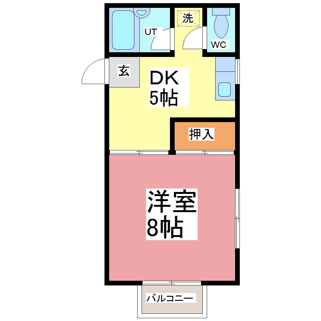 コーポS(1DK/1階)の間取り写真