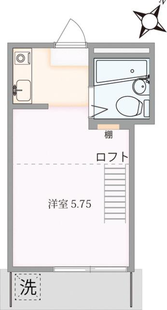 ヴィラ一番町(1SK/1階)の間取り写真