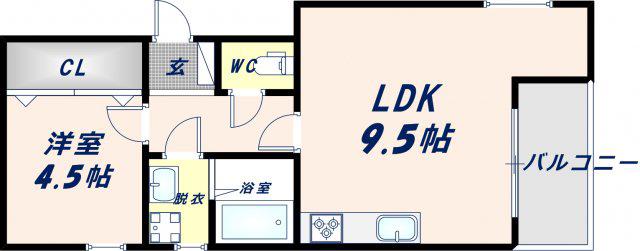 リバ・クエスト(1LDK/3階)の間取り写真