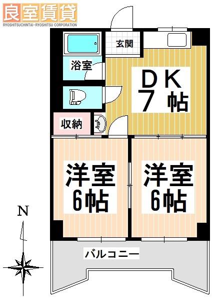 栄ファイブマンション(2DK/3階)の間取り写真