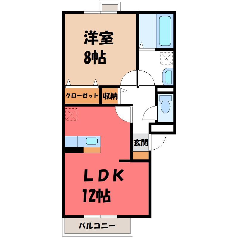 フローラMII(1LDK/3階)の間取り写真