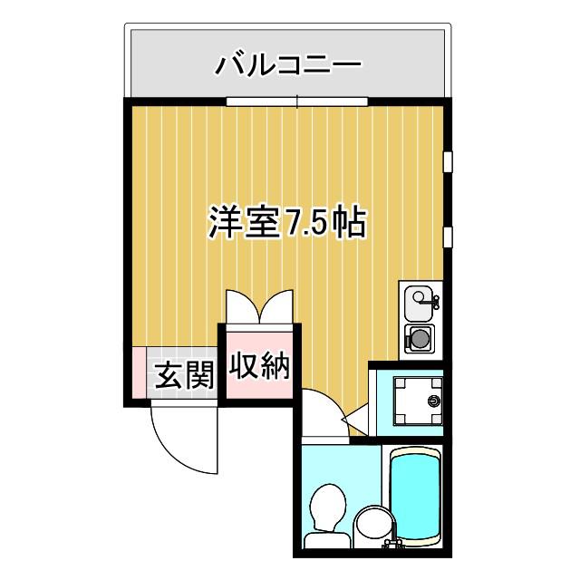ビケンアーバンス(ワンルーム/4階)の間取り写真