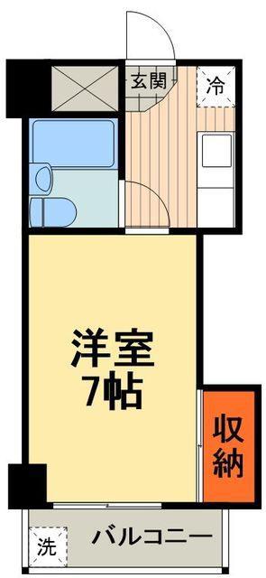 ベルメゾン並木(1K/7階)の間取り写真