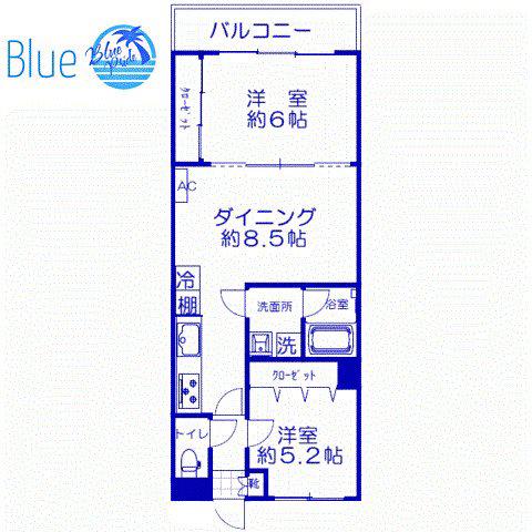 シャトレーグリーン横浜(2DK/1階)の間取り写真