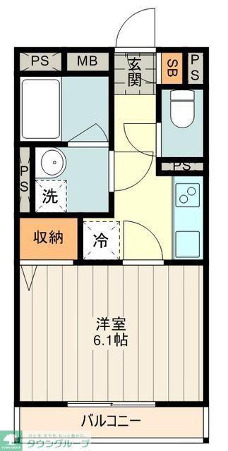 ラヴェニール国分寺(1K/2階)の間取り写真