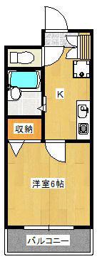 フラットニシムラ(1K/3階)の間取り写真