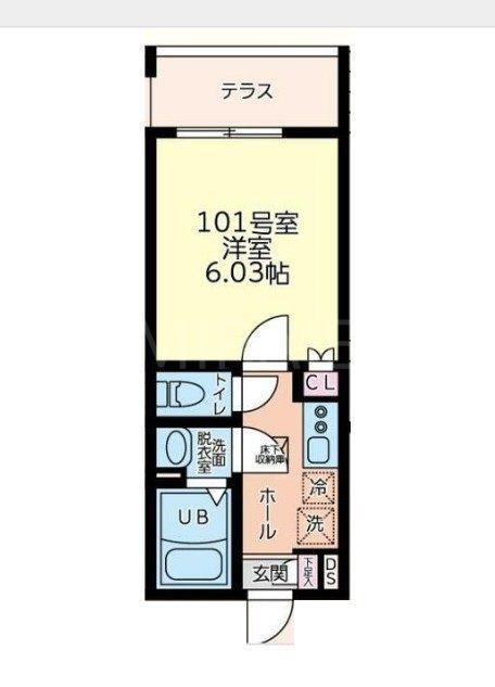 フルセイル中山II(1K/1階)の間取り写真