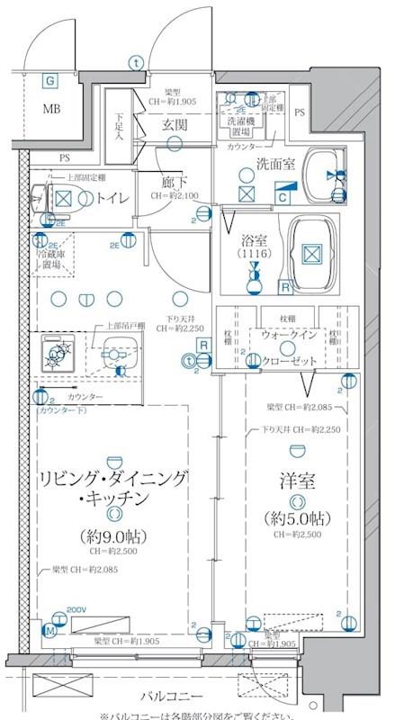 ディアレイシャス矢場町(1LDK/12階)の間取り写真