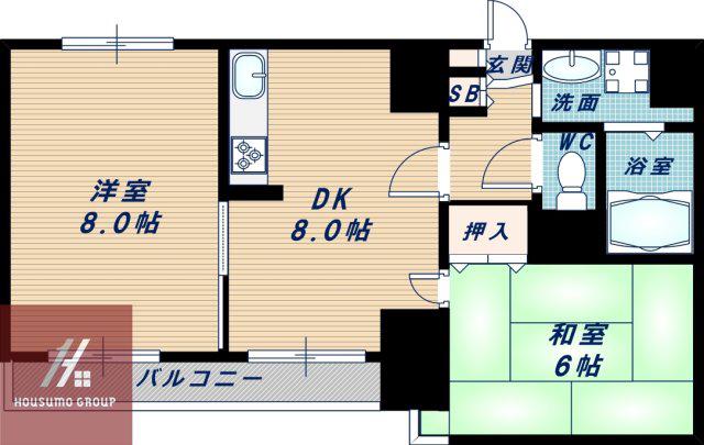 ライオンズマンション新大阪第3(2DK/3階)の間取り写真