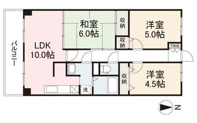 スカール牧野(3LDK/5階)の間取り写真