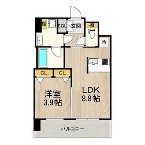 プレジオ弁天町ASIAN(1LDK/2階)の間取り写真