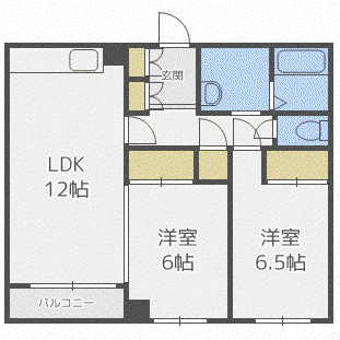 YU-MEビル(2LDK/9階)の間取り写真