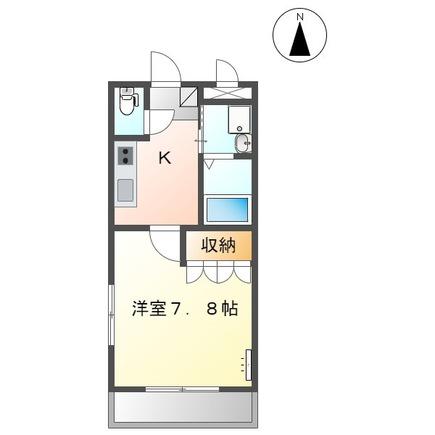 シャンテ・イナバ(1K/2階)の間取り写真