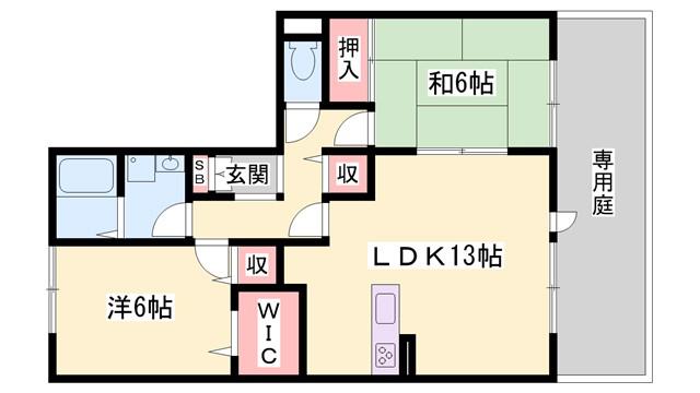 LIVE-TOUN(2LDK/1階)の間取り写真