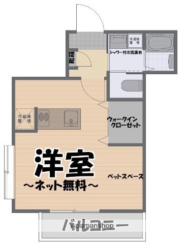 LA CASA SEGRETA(ワンルーム/2階)の間取り写真