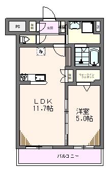 GRANDIR(1SLDK/1階)の間取り写真