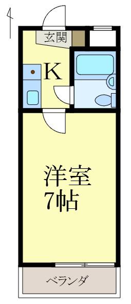 オーティーハイツ黒田(1K/2階)の間取り写真