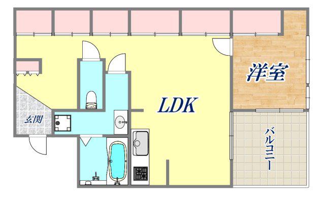 イスズハイツベル芦屋パート2(1LDK/1階)の間取り写真