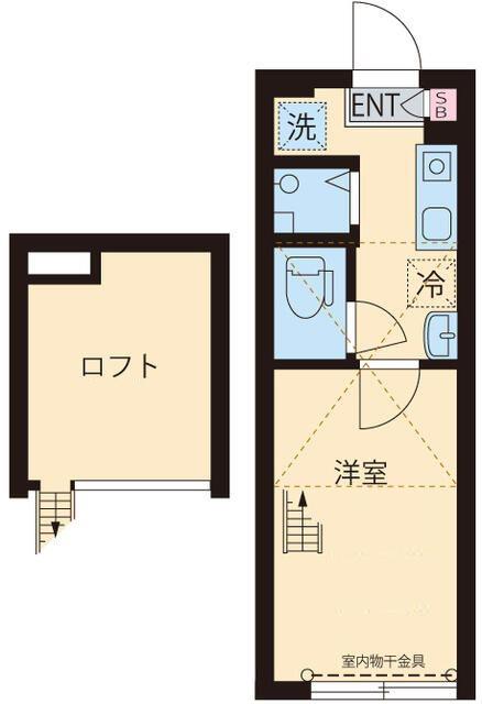 プチハウス2(1K/2階)の間取り写真