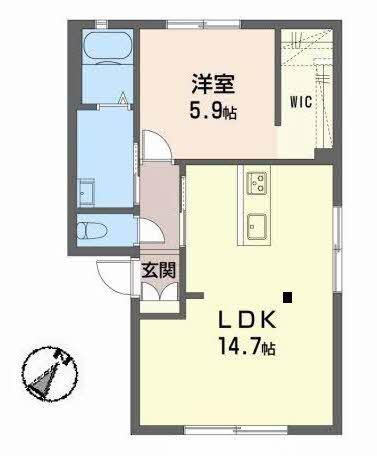 メゾン花畠 II A(1LDK/1階)の間取り写真
