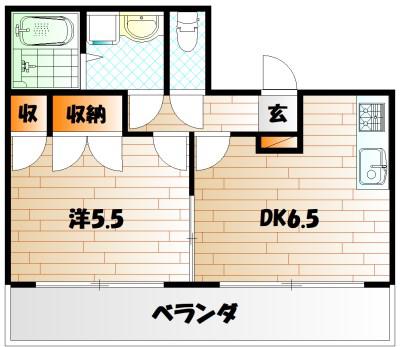 メルヴェール・ヒロ(1DK/3階)の間取り写真