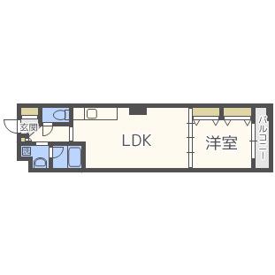 ブラービ南船場(1LDK/11階)の間取り写真
