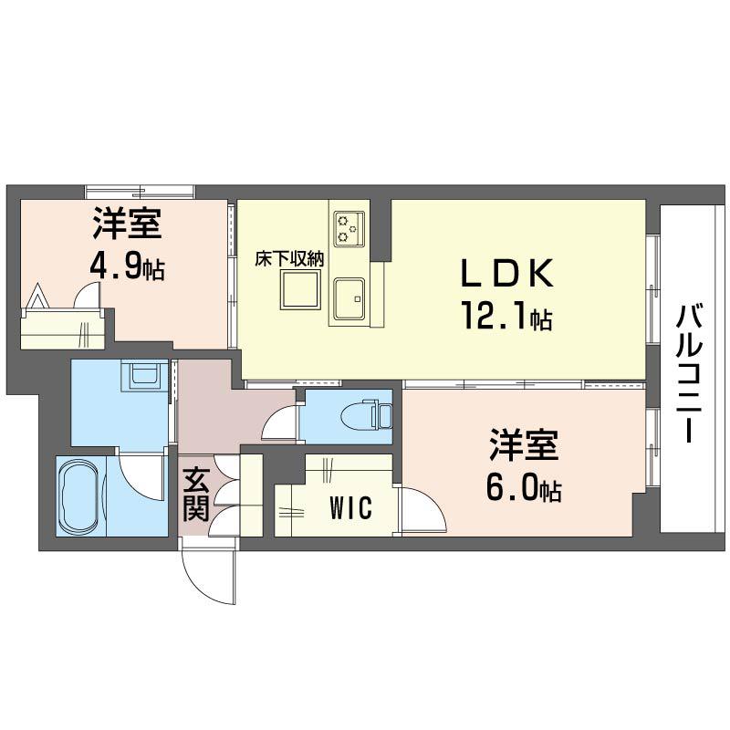 シャインバード フォーエヴァー(2LDK/1階)の間取り写真
