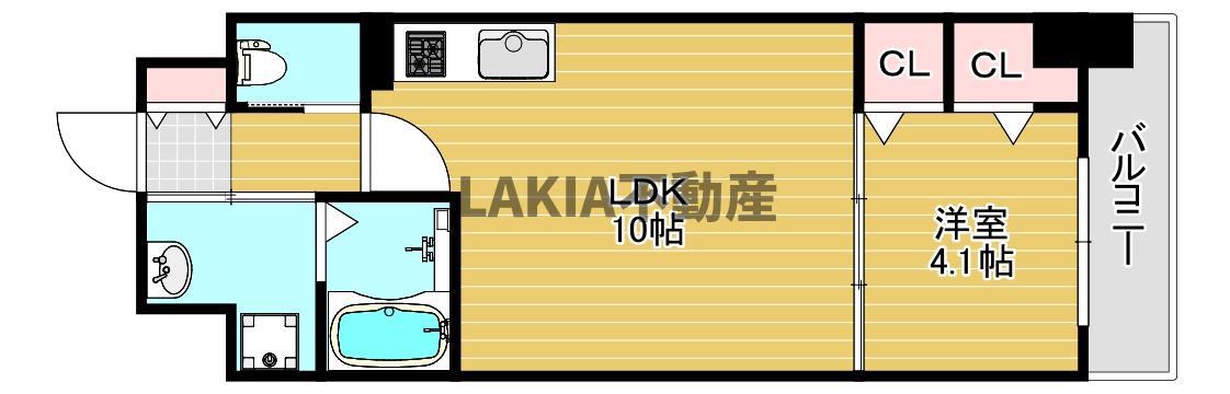 AND TERRACE天王寺(1LDK/7階)の間取り写真