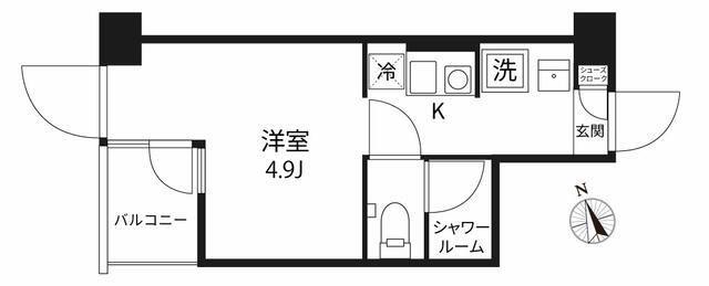 レスピール三鷹(ワンルーム/7階)の間取り写真