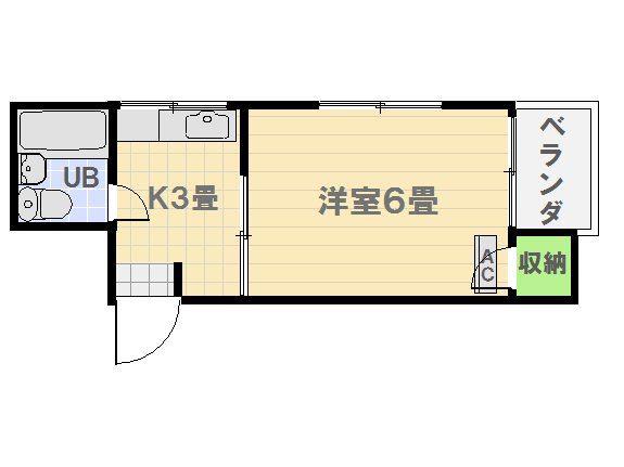 モリヤマビル(1K/3階)の間取り写真