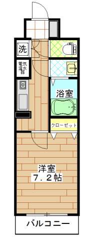 ロイヤルガーデン(1K/6階)の間取り写真