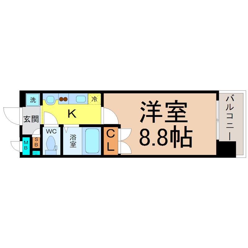 パルティール神宮前(1K/7階)の間取り写真