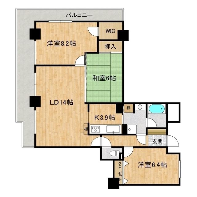 ソリッドタワー(3LDK/17階)の間取り写真