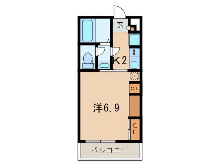 コンフォート南塚口町(1K/3階)の間取り写真