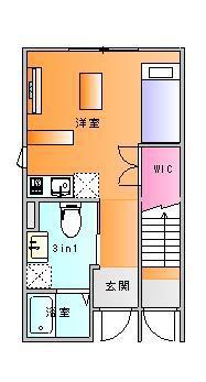 ユニテラス下条町(ワンルーム/1階)の間取り写真