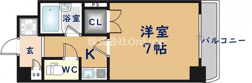 RISING SUN(1K/4階)の間取り写真