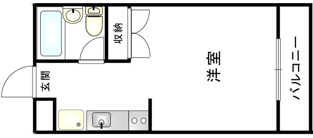 マンション河村(ワンルーム/3階)の間取り写真