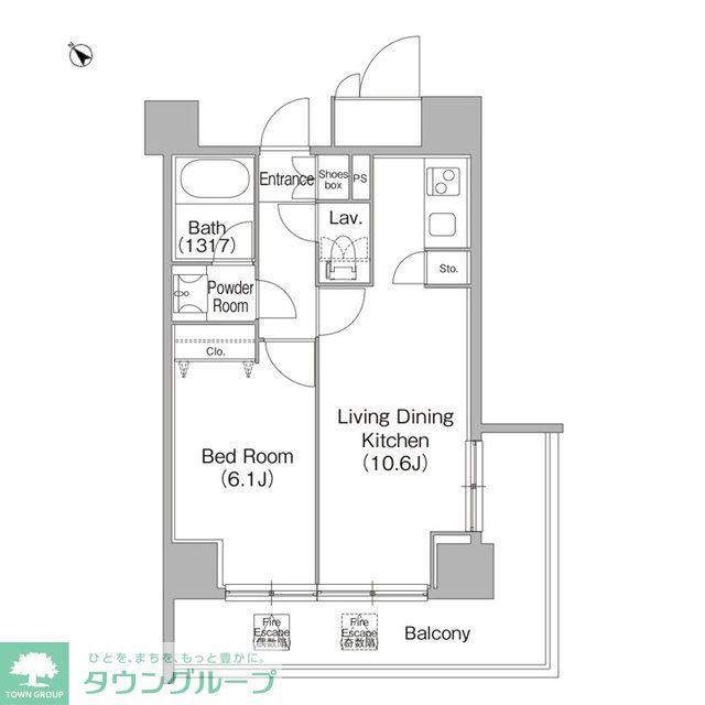 コンフォリア白金高輪(1LDK/3階)の間取り写真