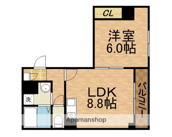 プレアデス玉造東(1LDK/8階)の間取り写真